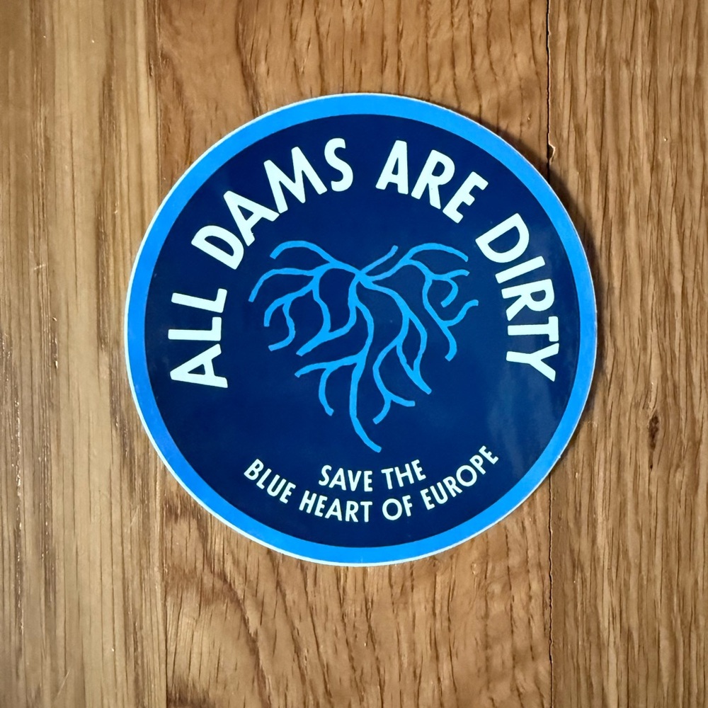 Patagonia Blue Activism Sticker All Dams Are Dirty